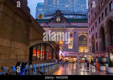 Grand Central station außen 42nd Street, New York City, Vereinigte Staaten von Amerika. Stockfoto