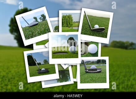 eine schöne Collage von Golf Fotos in verschiedenen format Stockfoto