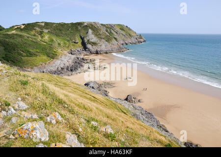 Pobbles Bay auf der Ostseite des Three Cliffs Bay auf Gower Halbinsel in Wales Stockfoto