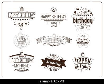 Festliches Set Happy Birthday Stock Vektor