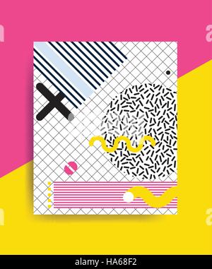 Bunte Trend Neo Memphis geometrisches Muster Stock Vektor