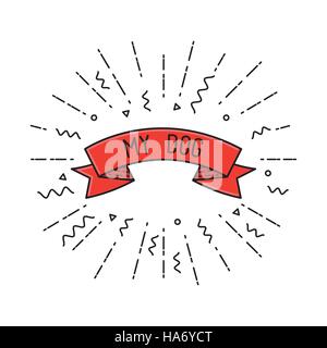 Mein Hund. Inspirierende Vektor-Illustration, motivierende Zitate Plakatgestaltung flach Stock Vektor