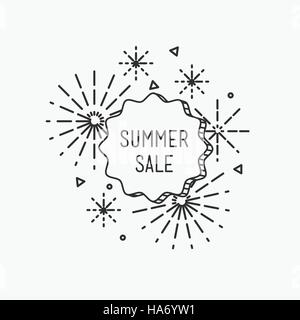 Großer Sommerschlussverkauf glänzende Banner, bunten Hintergrund in flachen styl Stock Vektor