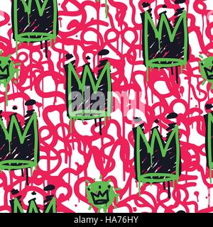 Nahtlose Musterfarbe Graffiti Stock Vektor