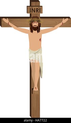 Die Kreuzigung von Jesus Christus-Vektor-illustration Stock Vektor