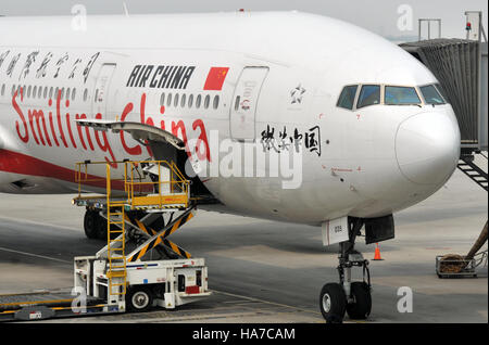 Boeing 777 von Air China Airlines internationale Flughafen Peking China Stockfoto