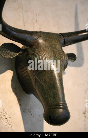 Stiere von Costitx. 500 V. CHR. - 200 BC. Eisenzeit. Material: Bronze. Schrein von Predio de Son Corro, Costitx, Mallorca, Spanien. , Stockfoto