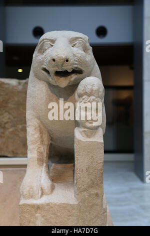 Bär von Porcuna. Kalkstein. Späte iberischen Kultur. 1. Jahrhundert BC-1. Jahrhundert n. Chr.. Porcuna, Jaen, Spanien. Detail. Nationales Archäologisches Museum, Madrid Stockfoto