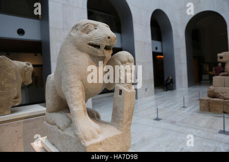 Bär von Porcuna. Kalkstein. Späte iberischen Kultur. 1. Jahrhundert BC-1. Jahrhundert n. Chr.. Porcuna, Jaen, Spanien. Detail. Nationales Archäologisches Museum, Madrid Stockfoto