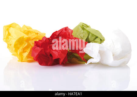 Zerknittert auf Papier Stockfoto