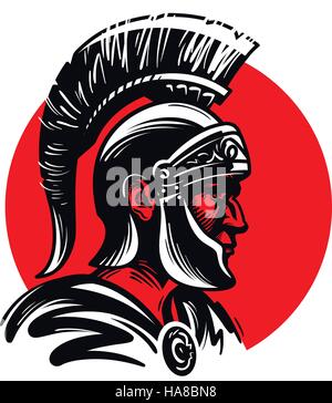 Römischer Soldat oder Gladiator im inneren Kreis. Vektor-illustration Stock Vektor