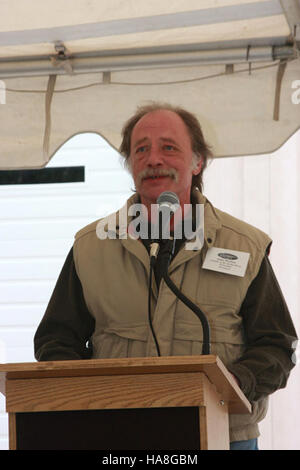 Das wegweisende Ereignis des Jordan River ARRA ist ein bedeutender Schritt in den Bemühungen zur Wiederherstellung der Umwelt, die durch den American Recovery and Reinvestment Act (ARRA) finanziert werden und die Gesundheit des Flussökosystems verbessern sollen. Stockfoto