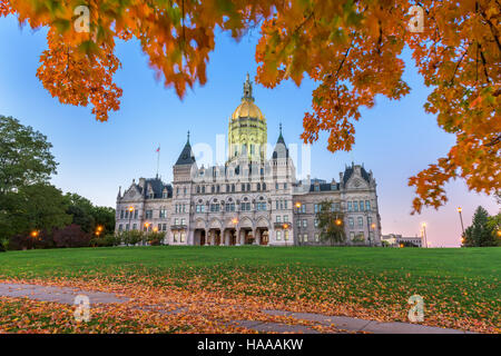 Connecticut State Capitol in Hartford, Connecticut, USA im Herbst. Stockfoto