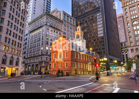 Boston, Massachusetts, USA Stadtbild am Old State House. Stockfoto