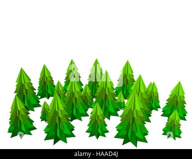 Fichten. auf weißem Hintergrund. 3D-Vektor Illustration. Stock Vektor