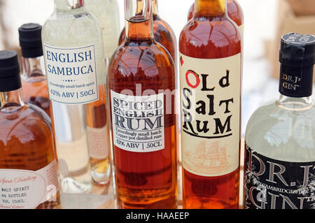 Auswahl an englischen British gemacht alkoholische Getränke Stockfoto