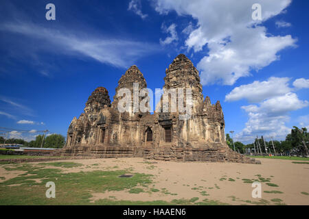 Phra Prang Sam Yot Tempel, antike Architektur in Lopburi, Thailand Stockfoto