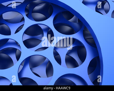 abstrakt 3d Illustration der blauen Kreise Hintergrund Stockfoto