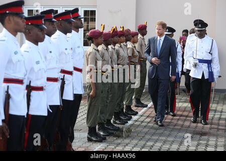 Prinz Harry kommt in Grenada Kreuzfahrthafen in Grenada, während der zweiten Etappe seiner karibischen Tour. Stockfoto