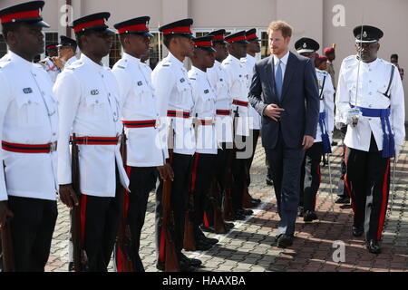 Prinz Harry kommt in Grenada Kreuzfahrthafen in Grenada, während der zweiten Etappe seiner karibischen Tour. Stockfoto