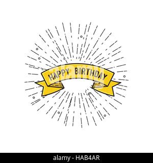 Alles Gute zum Geburtstag, flaches Design poster Stock Vektor