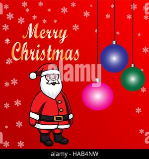 Weihnachtsgrußkarte mit Weihnachtsmann Cartoon Stock Vektor
