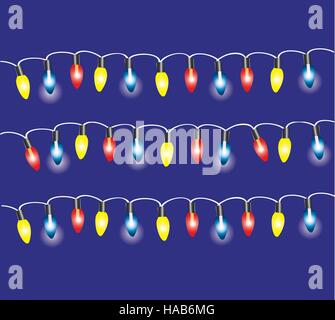 Vektor-Illustration von Weihnachten Hintergrund mit Lichtern Stock Vektor