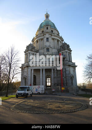 Ashton Memorial, Williamsons Park, Lancaster. 28. November 2016 wird Lancaster Ashton Memorial in Williamsons Park, beschrieben als das Taj Mahal im Norden Englands 21. November 2016 bis April 2017, erlauben der Stadtrat für die Durchführung von Arbeiten in das Innere der Kuppel geschlossen. Bildnachweis: David Billinge/Alamy Live-Nachrichten Stockfoto