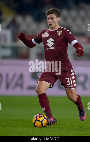 Turin, Italien. 29. November 2016: Lucas Boye Torino FC in Aktion während der TIM Cup Fußballspiel zwischen FC Turin und AC Pisa. Bildnachweis: Nicolò Campo/Alamy Live-Nachrichten Stockfoto