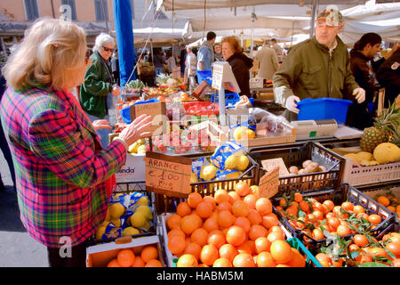 Campo de Fiori Markt, Rom Stockfoto