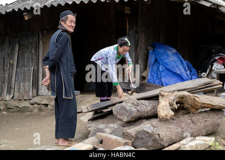 Bauernhaus in Xin Chai Dorf Lao Chai, Sapa, Vietnam, Asien Stockfoto