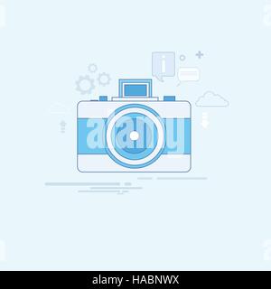 Foto Kamera Symbol dünne Linie Stock Vektor