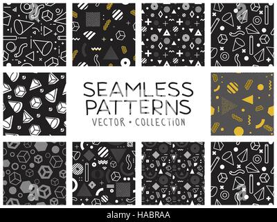 Nahtlose Muster in Memphis-Stil Stock Vektor