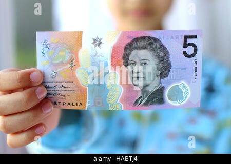 $5 australische Dollar neue Banknote Stockfoto