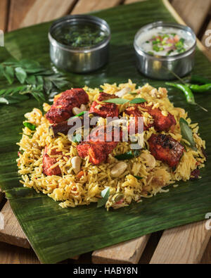 Malabar Fisch Biryani. Kerala und Südindien Essen Stockfoto