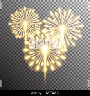 isolierte realistische Vektor Feuerwerk Stock Vektor