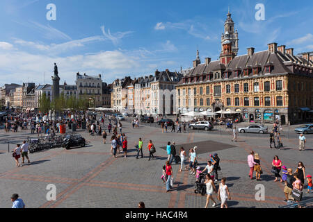 Lille (Nordfrankreich): der "Grand Place" Quadrat im Stadtzentrum Stockfoto
