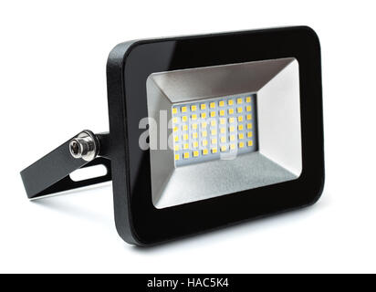 LED Flutlicht isoliert auf weiss Stockfoto