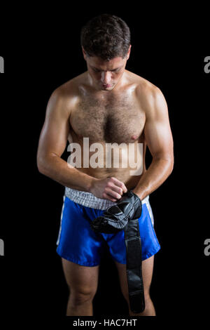 Boxer Grappling Handschuhe Stockfoto