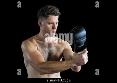 Boxer Grappling Handschuhe Stockfoto