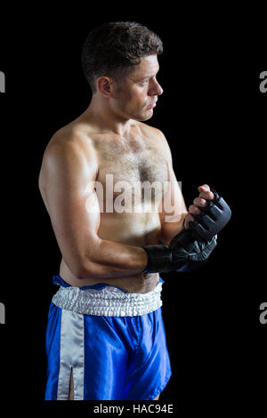 Boxer Grappling Handschuhe Stockfoto