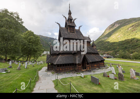 Borgund Stabkirche Borgund, Lærdal, Sogn Og Fjordane, Norwegen. Stockfoto