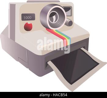 Vintage alte Kamera und print Foto Stock Vektor