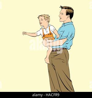 Vater und Sohn, Familie Stock Vektor