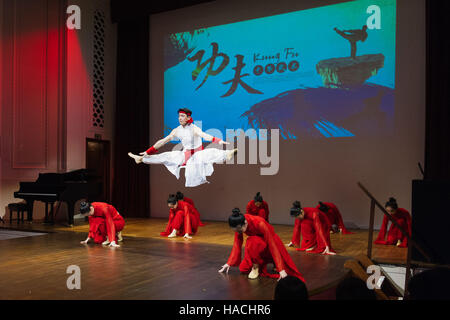 Traditionellen chinesischen Tanz, bei einer Veranstaltung der Universität Cardiff im Teatro Reardon Smith in das National Museum Wales Stockfoto