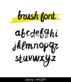 Vektor-handschriftliche Pinsel Alphabet auf weißem Hintergrund. Hand zeichnen Stock Vektor