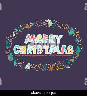 Frohe Weihnachten. Niedlichen Hand gezeichneter Urlaub Stock Vektor
