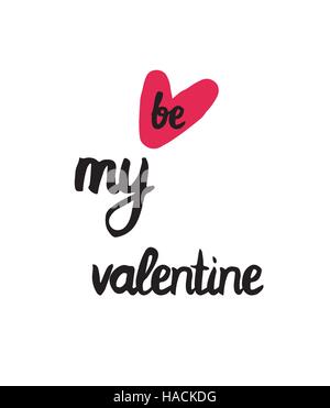 Mein Valentin sein. Trendige Plakat für Happy Valentines Day, 14 Februar Stock Vektor