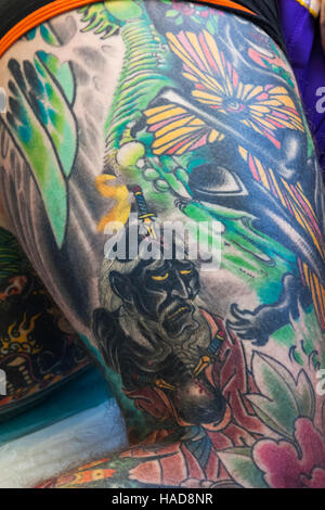 England, London, London Tattoo Convention, Tattoo-Detail Stockfoto