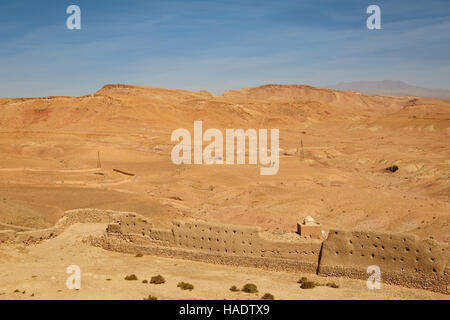 Die Aussicht von der Ksar Ait Ben Haddou die Landschaft Morooccan Stockfoto